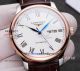 Best replica TW factory Longines Master rose gold case brown leather strap watch (3)_th.jpg